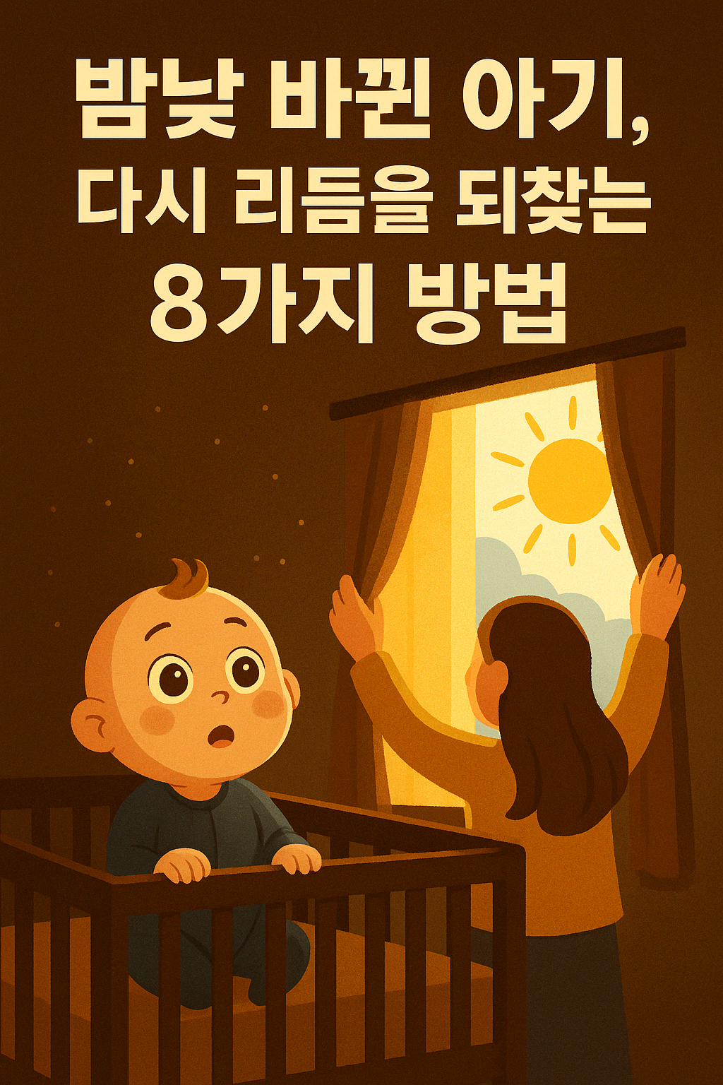 밤낮이 바뀐 아기, 다시 리듬을 되찾는 8가지 방법